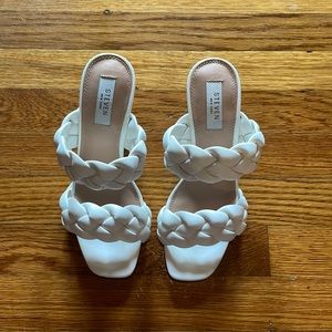 Steven by Steve Madden White Woven Heel